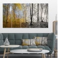 thumbnail image 1 of Yellow Morning in Forest Panorama - Landscape Canvas Art Print, 1 of 4