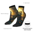 thumbnail image 4 of Bingfone Tree Meditating Raccoon Design Patterned Men's Women's Casual Cotton Socks, 4 of 5
