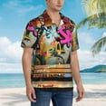 thumbnail image 3 of Fotbe Graffiti Lamp Urban Scene Camisa Hawaiana para Hombre Unisex – Camisa Casual de Verano con Botones de Manga Corta de Algodón y Lino,Small, 3 of 7