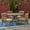 Gray/Cream, variant on Frederic Outdoor 5 Piece Acacia Wood 47" Round Dining Set with X-Legs and Cushions, Gray, Cream