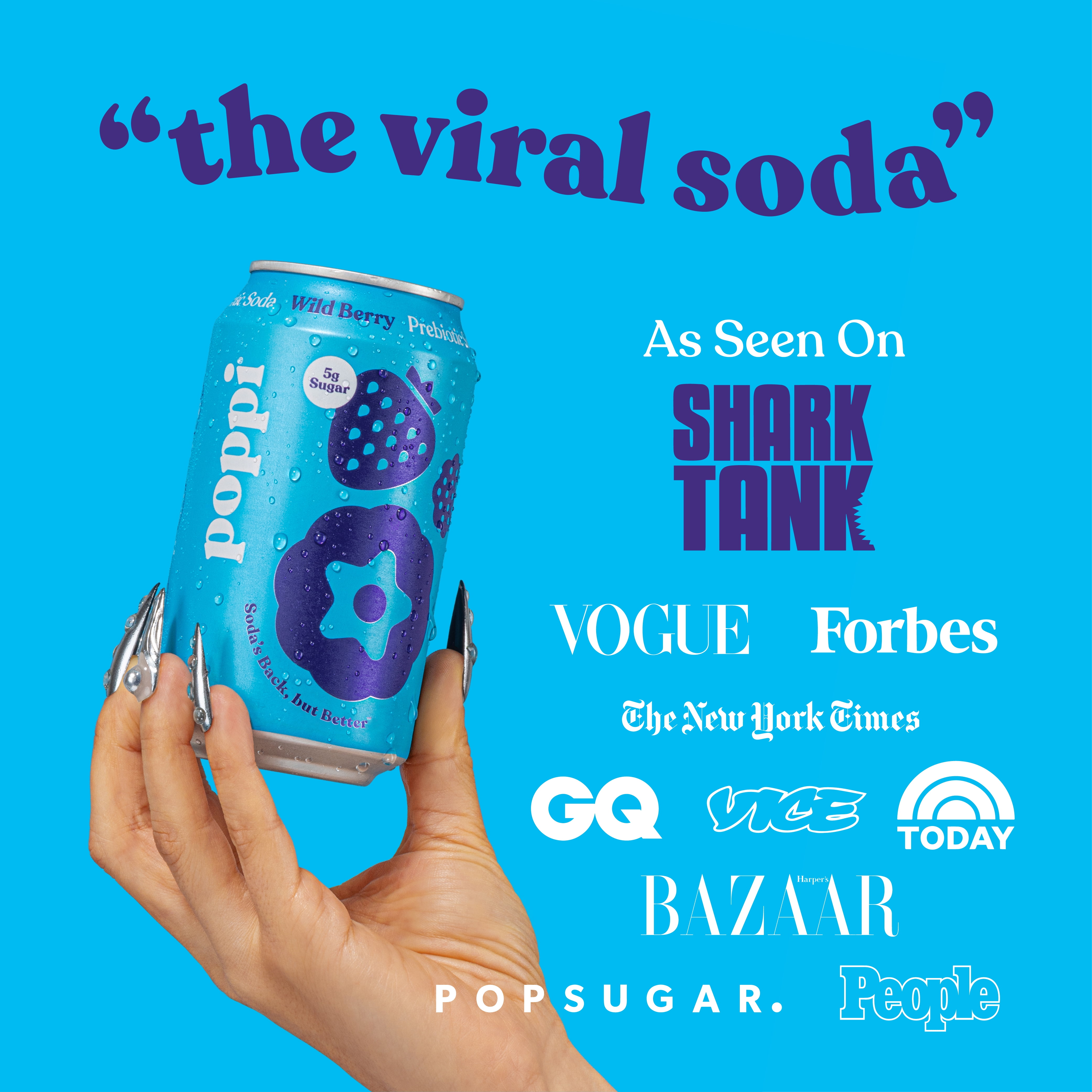 Poppi Wild Berry Prebiotic Soda for Office Refreshment - Walmart