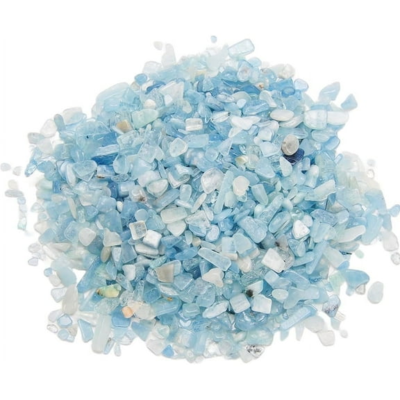 Crystals  Stones ative Rocks for Vase, Tumbled Aquamarine Crystal Chips Bulk Stones Fish Gravel Filler Vase Filler Plants 1 lb