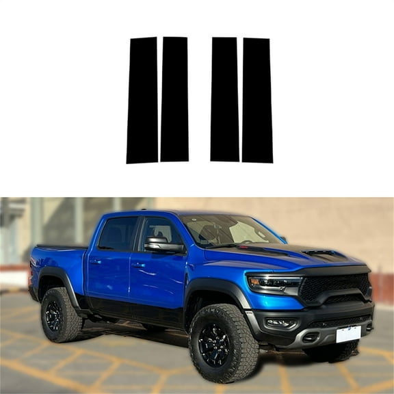 4 x Door Pillar Post Trims Stickers Fits For Dodge RAM 1500 2500 3500 2009-2018