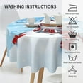 thumbnail image 2 of Christmas Tablecloth Winter Snowman Snowflake Tablecloth Washable Reusable Blue Xmas Tablecloth Round 60 Inch for Home Party Dinner Kitchen Dining Table Decor, 2 of 6