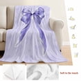 thumbnail image 5 of Purple Bow Blanket Soft Cozy Warm Throw Blanket for Couch, Plush Fuzzy Flannel Fleece Blankets for Sofa, Cute Bowknot Simple Pure Color Bed Blankets Lightweight Gifts for Women, 50"x80", 5 of 9