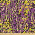thumbnail image 2 of Ambesonne Leopard Fabric by the Yard Upholstery, Wild Cat Print Zebra Stripe, 2 Yards, Dark Magenta and Earth Yellow, 2 of 5