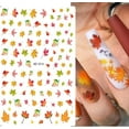 thumbnail image 4 of Fall Nail Stickers, 3D Self-Adhesive Autumn Nail Decals Maple Leaf Nail Art Design for Acrylic Nails Thanksgiving Nail Accessories for Women Girls Kids (8 Sheets), 4 of 4