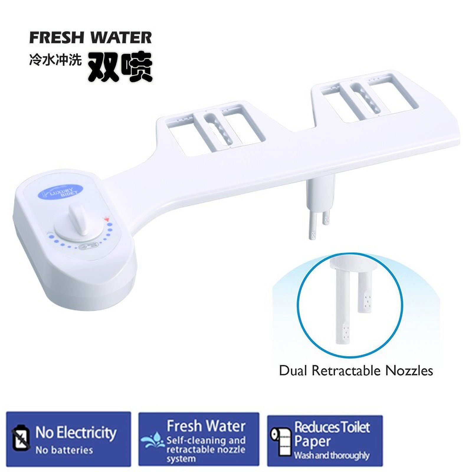 JilgTeok New Bidet Fresh Water Spray Mechanical Bidet Toilet Seat Attachment Non-Electric to Refresh Your Space