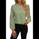 thumbnail image 1 of Blusas Elegantes e Informales para Mujer, con Mangas Largas Transparentes y Cuello en V, Holgadas y Vaporosas de para el Trabajo y la Oficina. Verde XL, 1 of 9