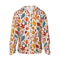 thumbnail image 2 of Uemuo Autumn Leaves Pattern Women's Full Zip UPF 50+ Sun Protection Hoodie Jacket Long Sleeve Sun Shirt Hiking Outdoor Performance with Pockets-Small, 2 of 9