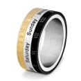 thumbnail image 1 of Anillo giratorio para el dedo con calendario para la ansiedad para hombre, hora, semana, fecha, estado de ánimo, números, anillos giratorios negros de moda para hombres, tratamiento Fidget, 12, 1 of 5