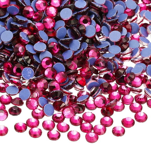 Uxcell 2880 Pcs Hotfix Rhinestone Flatback 2mm Gem Crystal Round Resin Trims Beads Gem for Crafts Clothes DIY Decoration Nail Art, (SS6, Bright Purple)