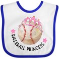 thumbnail image 3 of Inktastic Baseball Princess Tiara Girls Baby Bib, 3 of 4
