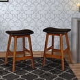 thumbnail image 6 of Wooden Counter Height Stool In Black And Brown, Set of 2- Saltoro Sherpi, 6 of 6
