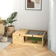 thumbnail image 2 of PawHut Wood Tortoise House, Indoor Outdoor Turtle Habitat, Yellow, 2 of 10