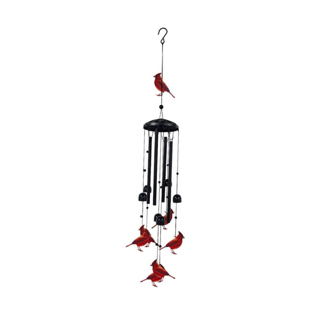 Carrillón de viento Cardenal, Carrillón de viento de metal negro para expresar condolencias, ideal como regalo de inauguración de casa o decoración