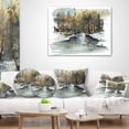 thumbnail image 4 of Designart River in Woods Watercolor - Landscape Painting Throw Pillow - 16x16, 4 of 5