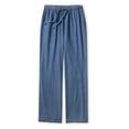thumbnail image 2 of Woman Within Plus Size Petite Wide-Leg Drawstring Denim Pants, 2 of 5