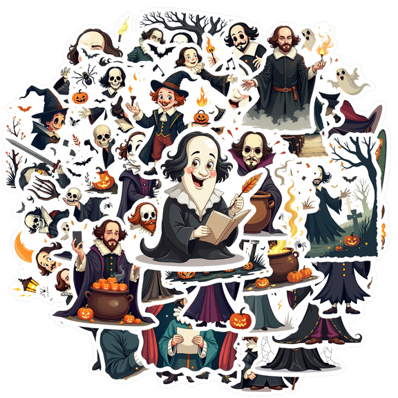 Yatrandify Waterproof Stickers Vinyl Halloween Stickers Multicolor Cosplay Stickers for Laptops Notebooks Suitcases