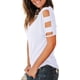 thumbnail image 4 of Camisetas de manga corta para mujer con hombros descubiertos y cuello en V profundo Ormromra, 4 of 6