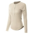 thumbnail image 3 of MixMatchy Women's Basic Casual Waffle Snap Button Henley Sweater Y2k Top Fall Winter Fashion, 3 of 7