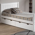 thumbnail image 4 of Alaterre Furniture Aurora Set of 2 Pine Wood Underbed Storage Drawers on Wheels, Bedroom Dresser Organizer Shelf, White, 4 of 11
