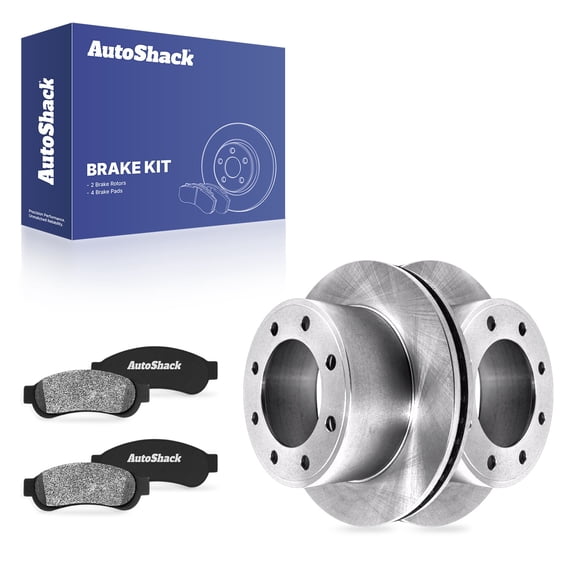 AutoShack Rear Vented Brake Rotors   Ceramic Pads 6-PC Brake Kit Replacement for 2008-2012 Ford F-250 Super Duty 2008-2012 Ford F-350 Super Duty 13.39" (340 mm)