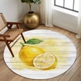 thumbnail image 2 of Round Rug 6Ft Washable Non-Slip, Lemon Circle Area Rugs for Living Room Bedroom, Yellow Summer Botanical Watercolor Wooden Indoor Floor Mats Carpet Runner for Home Decor Aesthetic, 2 of 8