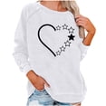 thumbnail image 1 of Besolor Chandail en Molleton Décontracté pour Femmes Imprimé Cœur Col Rond Manches Longues Blouse Ample Confortable Automne, 1 of 5