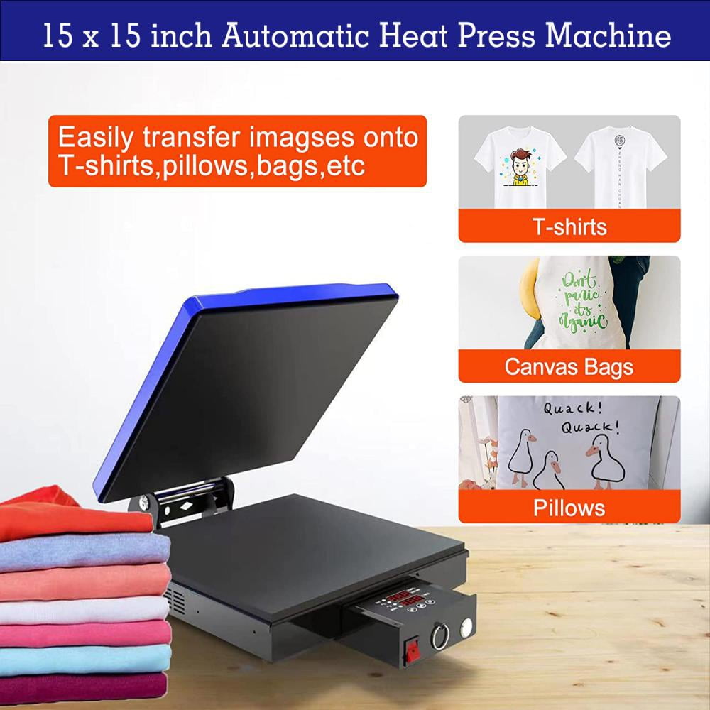 Auto Heat Press Machine, 15x15 Multifunctionanl Sublimation Digital Heat  Transfer Machine for T Shirts Printer Machine Designed for Home