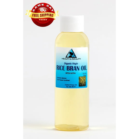 RICE BRAN OIL UNREFINED ORGANIC CARRIER COLD PRESSED VIRGIN RAW PURE 2 OZ