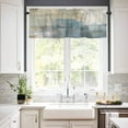 thumbnail image 2 of Blue Grey Beige Valances for Windows Farmhouse Kitchen Curtains Valances Rod Pocket Valance Curtains for Kitchen Windows Abstract Modern Art Oil Painting Window Valances for Bathroom Bedroom 42"x18", 2 of 6