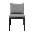 thumbnail image 3 of Ollie 20 Inch Patio Armless Dining Chair, Set of 2, Aluminum, Gray Cushions, 3 of 5