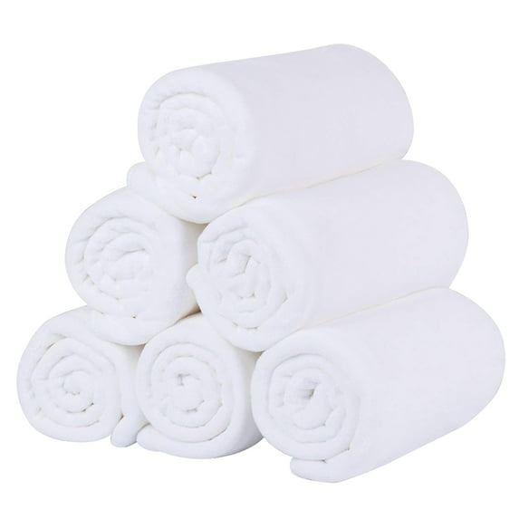 JML Microfiber Towels, Extra Absorbent, Fast Drying Bath Towel Sets (6 Pack, 27" x 55"),White