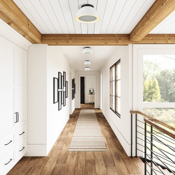 Atlas Lighting and Home 2-Light Flush Mount Ceiling Light Fixture with Curved Shade - 10" - Matte