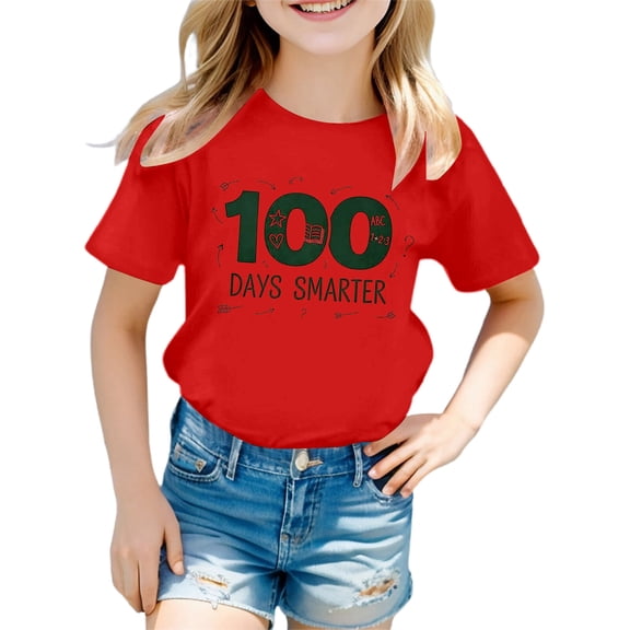 Miaju Back To School Shirt Girls Size 8 Round Neck Short Sleeve T Shirt Top Letter Graphic Printed Comfortable Holidays Tops Clothes for Girls