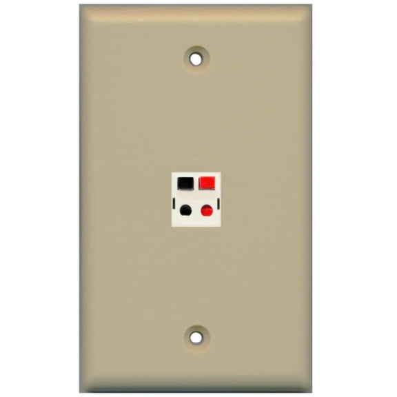 RiteAV - 1 Port Speaker Wall Plate - Ivory