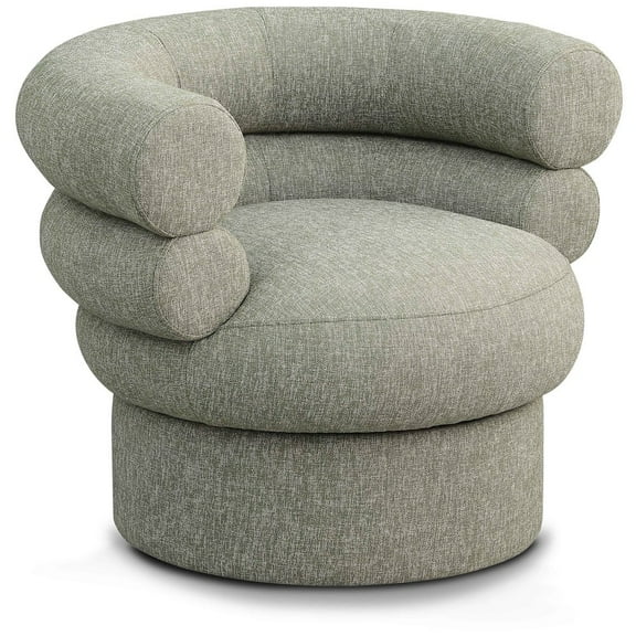 Meridian Furniture Valentina Green Linen Textured Fabric Accent Swivel Chair