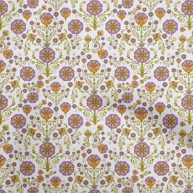 oneOone Silk Tabby Light Green Fabric Florals Craft Projects Decor Fabric Printed By The Yard 42 Inch Wide