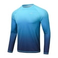thumbnail image 5 of Weilanxin Long Sleeve Swim Shirts for Men Sun Protection Shirt Running Rashguard UPF 50+ UV Swimwear Athletic Workout BlueGradient 3XL, 5 of 7