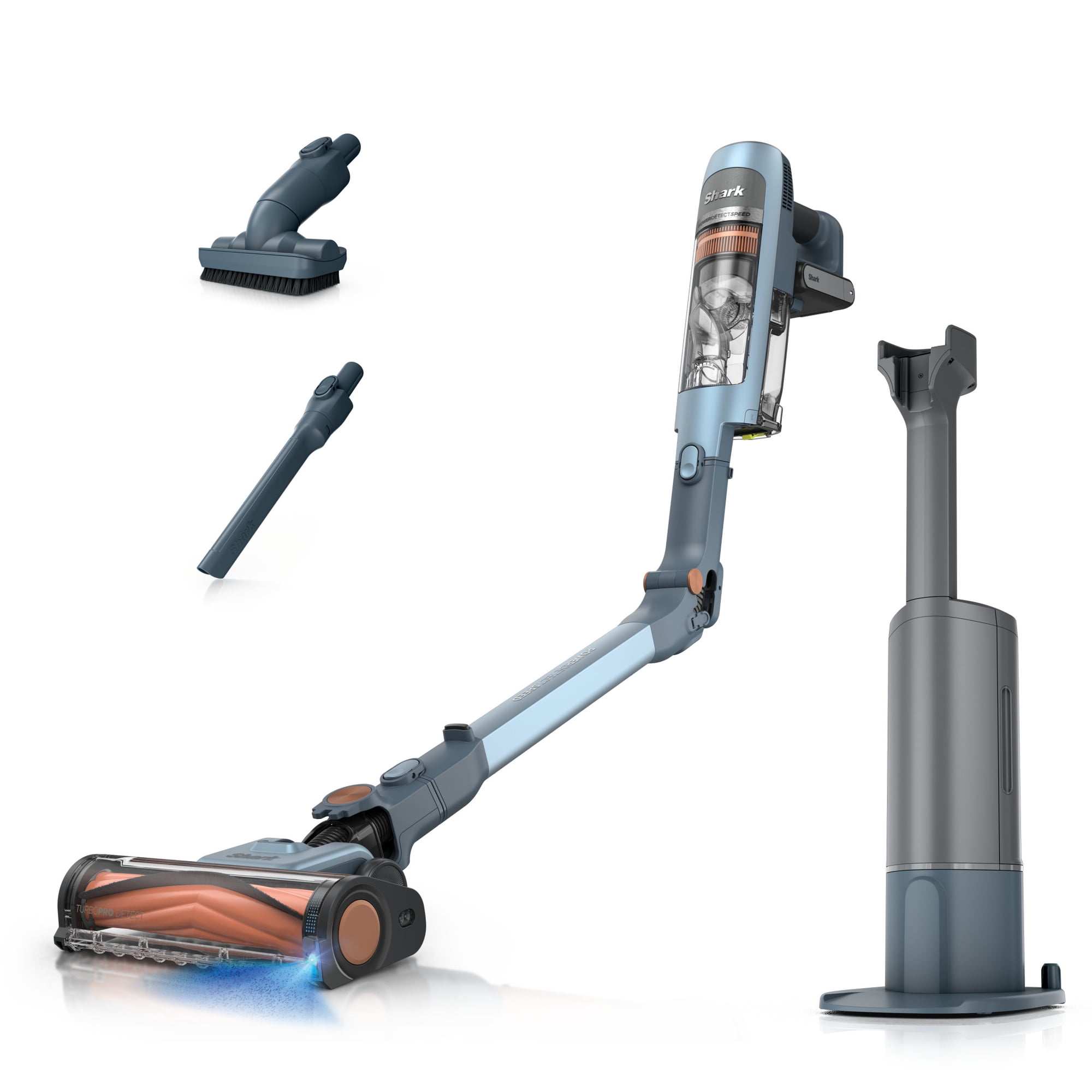 Shark PowerDetect Speed Cordless Stick Vacuum, Clean & Empty System, Pet Friendly, 60 Min Runtime, Carpet & Hardfloors, 45 Day Capacity Base, IA3241 Ice Blue