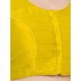 thumbnail image 4 of eloria Women's Art Silk Top Short Sleeve Blouse Deep Neck Top Sari Accessories Color: Yellow | Size: 40, 4 of 5