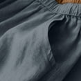 thumbnail image 7 of Squevariel Drawstring Elastic Waist Midi Skirt for Women Solid Color Pleated Cotton Linen Skirts Loose Flowy Skirts with Pockets, 7 of 7