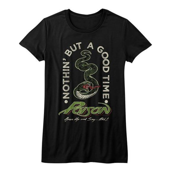 Poison Nothin' But A Good Time Snake Black Women's T-Shirt