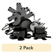 (2 pack) Thyme and Table 12 Piece Nonstick Aluminum Cookware Set, Gunmetal