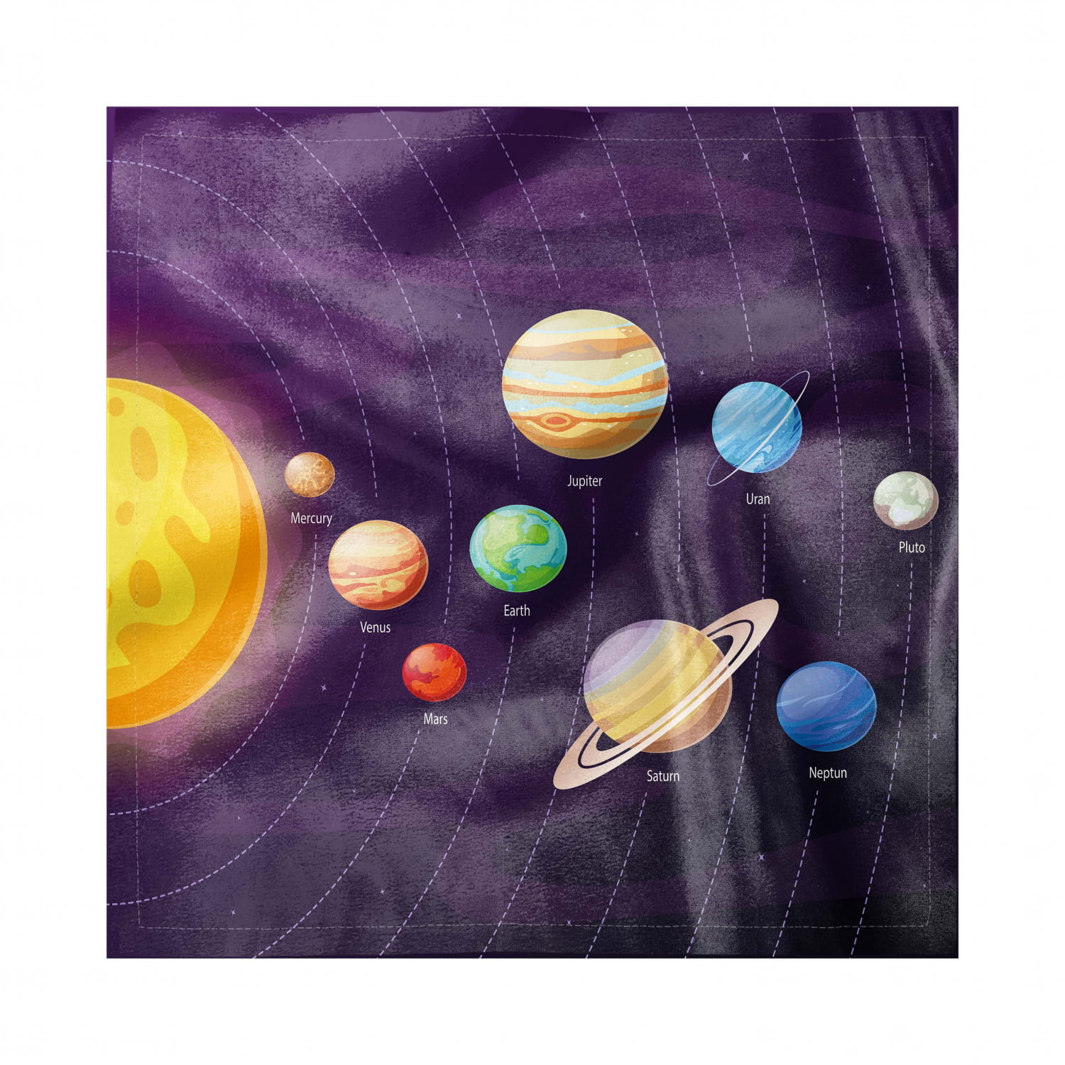Rectangular Table Cover for Dining Room Kitchen Decor 60 X 90 Multicolor Pastel Colored Galactic Planets Cartoon Stars Milky Way Astronomy on Polka Dots Ambesonne Space Tablecloth