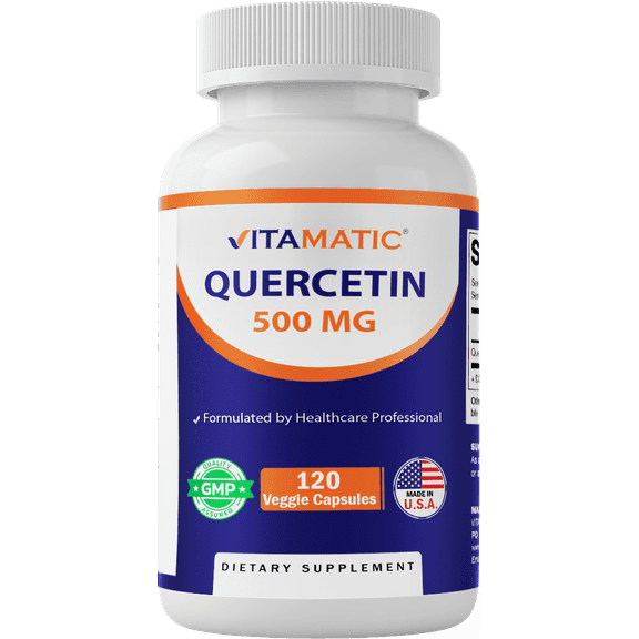 Vitamatic Quercetin 500mg Supplement - 120 Veggie Capsules, 4.35