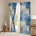 thumbnail image 3 of Homewish Blue Abstract Plaid Blackout Curtains Set of 2 (52x84 Each),Geometric Art Curtain, 3 of 6