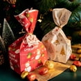 thumbnail image 7 of 12 set Party Gift Wrapping Cookie Pouch Holiday Xmas Christmas Kraft Paper Bags Snowman Fox Santa Claus Favor Bag D, 7 of 7