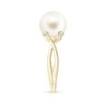 thumbnail image 5 of ANGARA Freshwater Cultured Pearl Crossover Shank Engagement Ring in 14K Yellow Gold for Women | June Birthstone, Birthday, Anniversary, Jewelry Gift for Women | Pearl Ring, 5 of 8